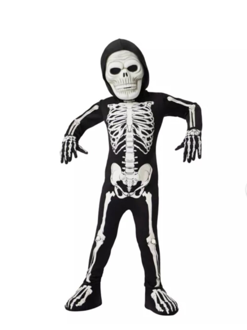 Spirit Halloween 3-4T Skeleton Costume - Glow In The Dark